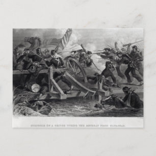 Struggle on a Bridge During the Retreat Postcard