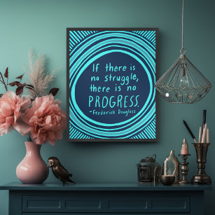 Struggle Progress Douglass Quote Handlettering Poster