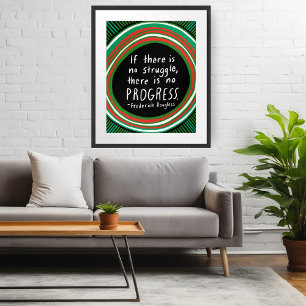 Struggle Progress Douglass Quote Handlettering Poster