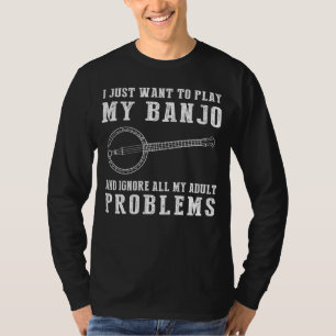 "Strum Away Adulting: Embrace the Banjo Escape!" T-Shirt