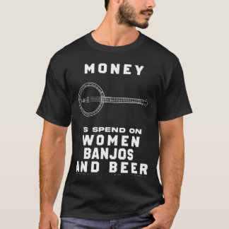 Strum the Laughter Strings! Funny Most of My Money T-Shirt
