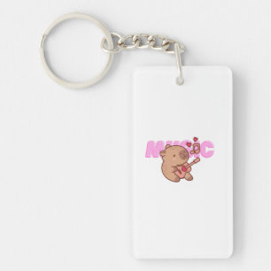 Strumming Capy Keyring