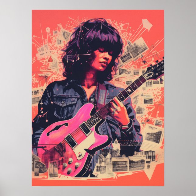 Strumming Elegance: The Art of Rock Poster (Front)