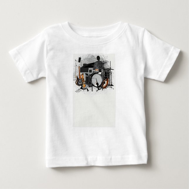 "Strumming Harmony: Guitar Elegance" Baby T-Shirt (Front)