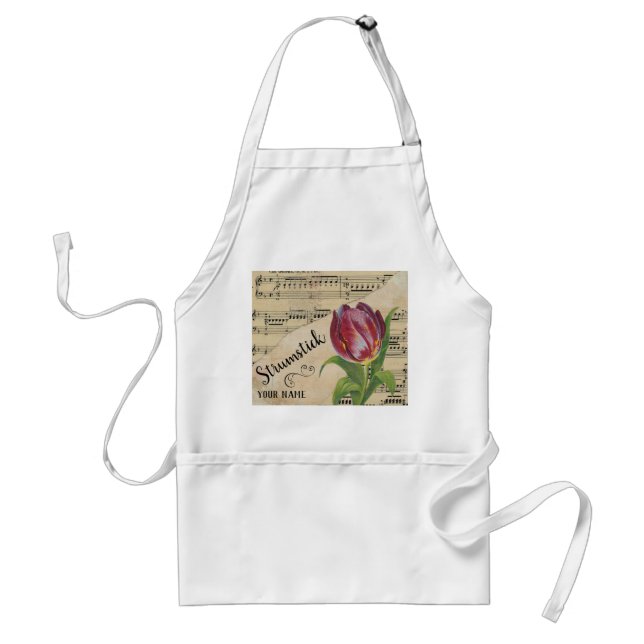 Strumstick Tulip Vintage Sheet Music Customised Standard Apron (Front)