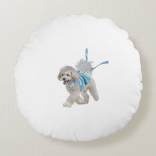 “Strut & Style” Plush Poodle Round Cushion