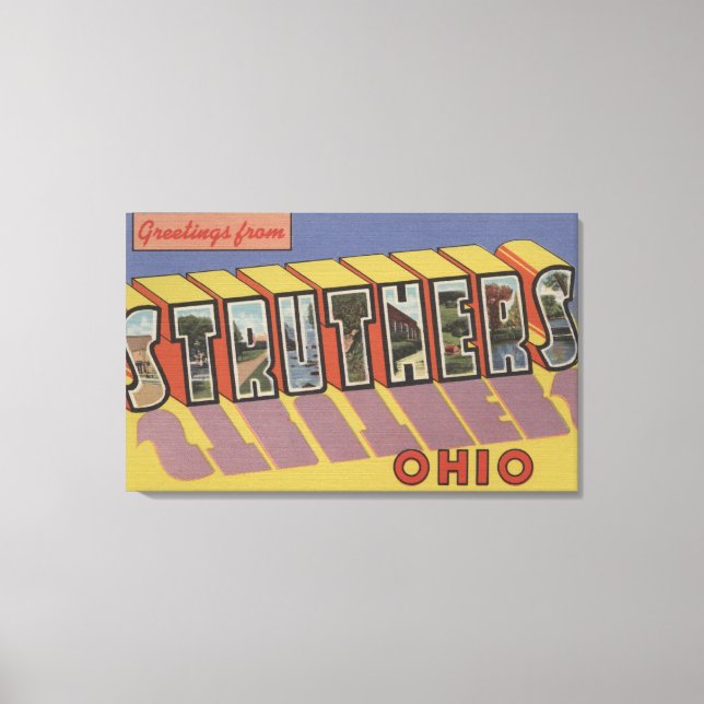 Struthers, Ohio - Large Letter Scenes Canvas Print (Front)