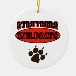 Struthers Wildcats Ceramic Tree Decoration