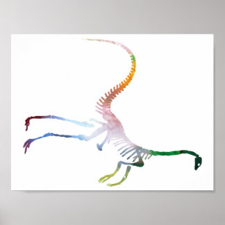 struthiomimus skeleton poster