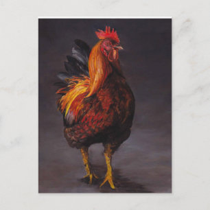Strutting Rooster Bird Art Postcard