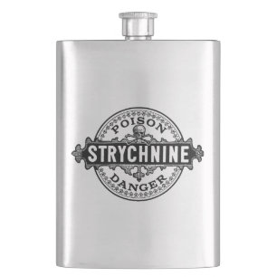 Strychnine Vintage Style Poison Label Hip Flask