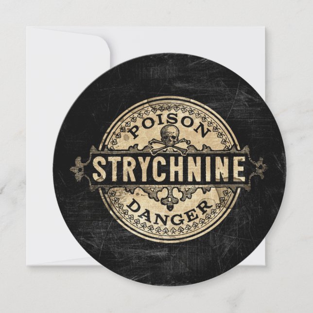 Strychnine Vintage Style Poison Label Invitation (Front)