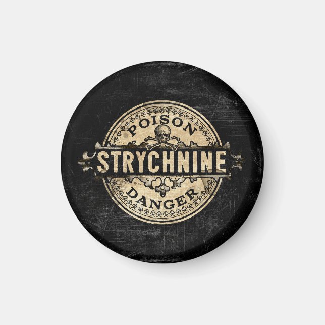 Strychnine Vintage Style Poison Label Magnet (Front)