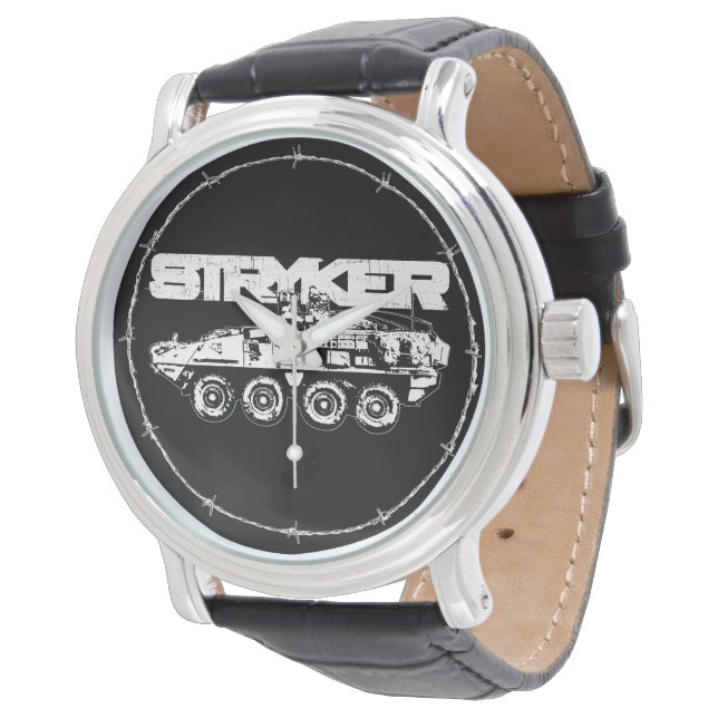 Stryker Black Vintage Leather Watch (Angled)