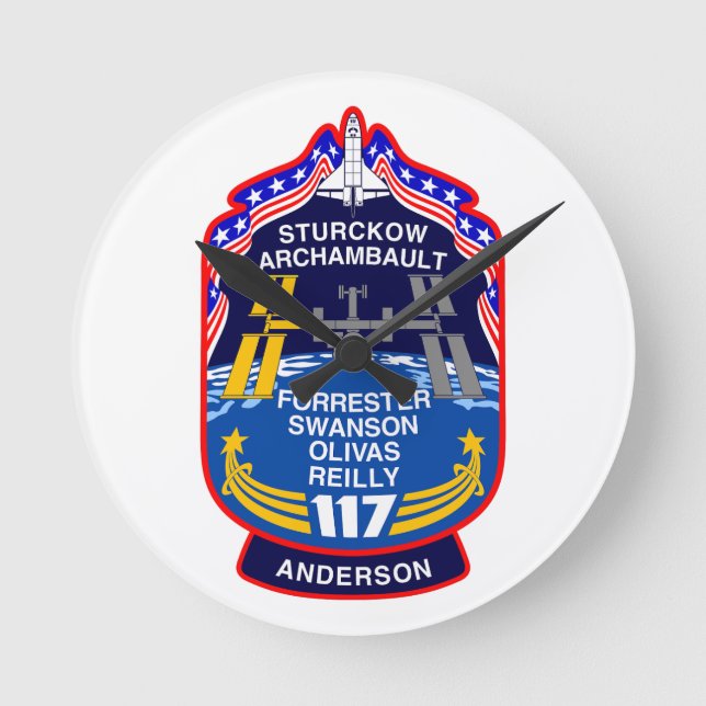 STS-117 Mission Patch   Round Clock (Front)