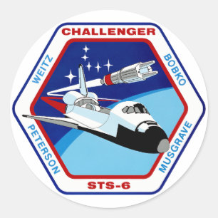 STS-6 INSIGNIA CLASSIC ROUND STICKER