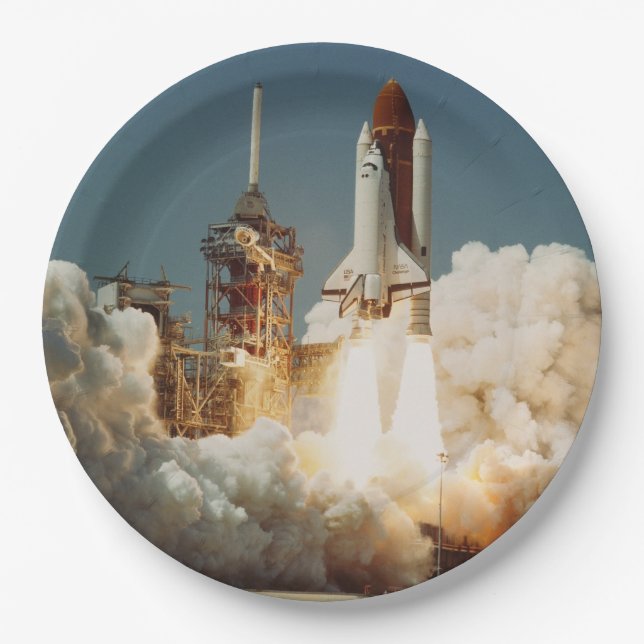 STS-6 Shuttle launch   Paper Plate (Front)