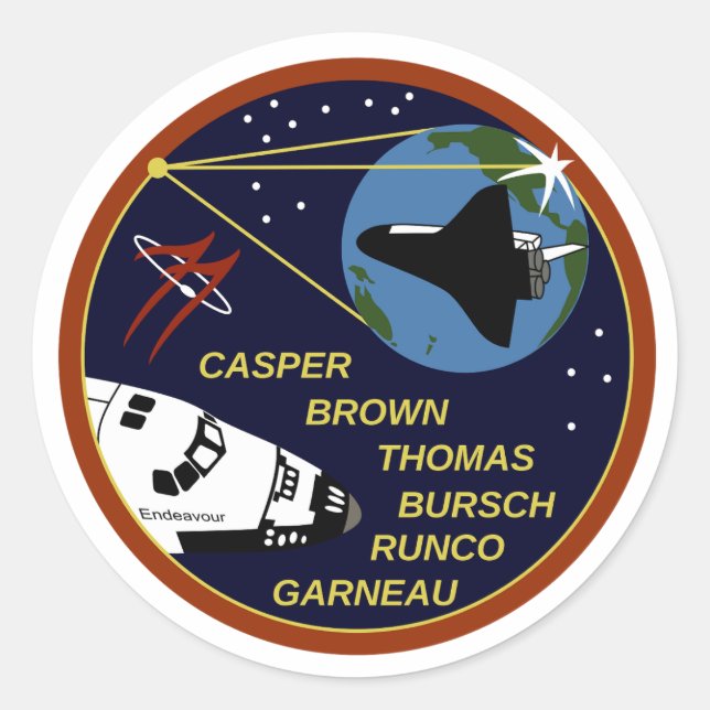 STS-77    CLASSIC ROUND STICKER (Front)
