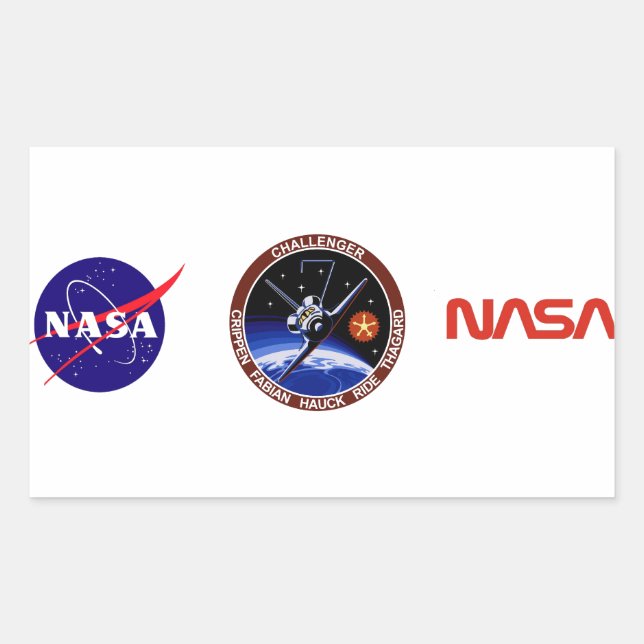 STS-7: Challenger OV-99 & Sally Ride Rectangular Sticker (Front)