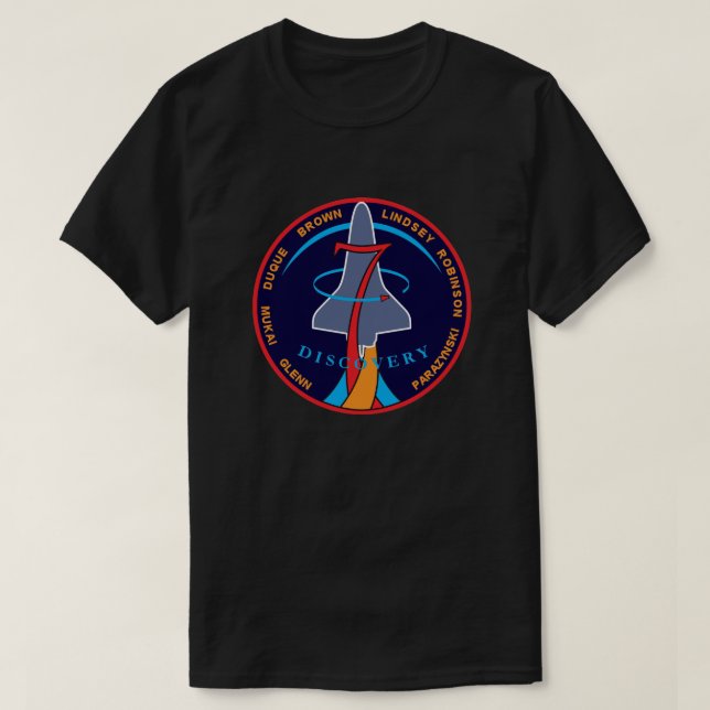 STS-95 Space Shuttle Discovery Mission Patch Logo T-Shirt (Design Front)