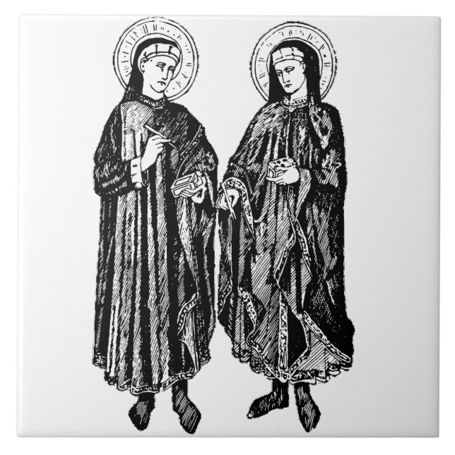 Sts. Cosmas and Damian Patron Saints of Healthcare Tile (Front)