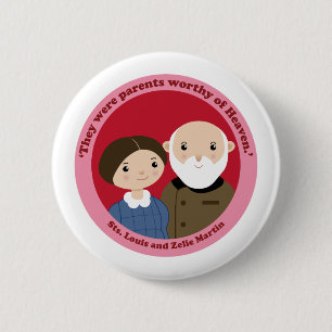 Sts. Louis and Zelie Martin 6 Cm Round Badge