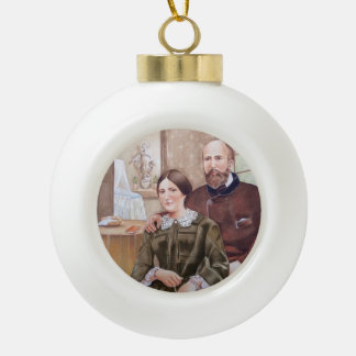 Sts.Zelie and Louis Martin Ceramic Ball Christmas Ornament