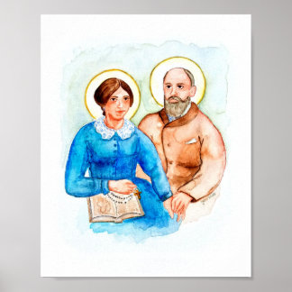 Sts Zelie & Louis Martin Watercolor Art Print