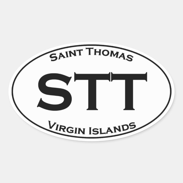 STT - Saint Thomas Virgin Islands Euro Style Oval Sticker (Front)