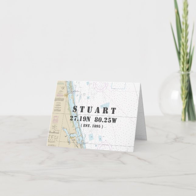 Stuart Florida Nautical Navigation Chart Boater's Card (Front)