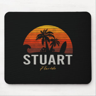 Stuart Florida Retro Surfer Vintage Beach Mouse Pad