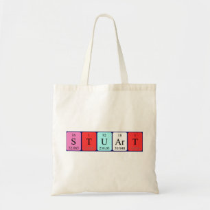 Stuart periodic table name tote bag