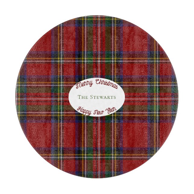 Stuart Plaid Tartan Christmas Cutting Board (Front)