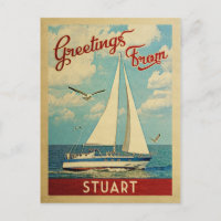 Stuart Sailboat Vintage Travel Florida