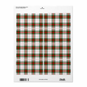 Stuart / Stewart tartan white red green plaid