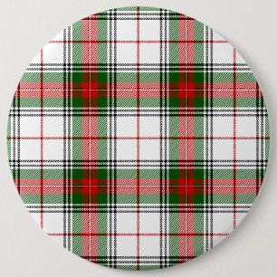 Stuart / Stewart tartan white red green plaid 6 Cm Round Badge
