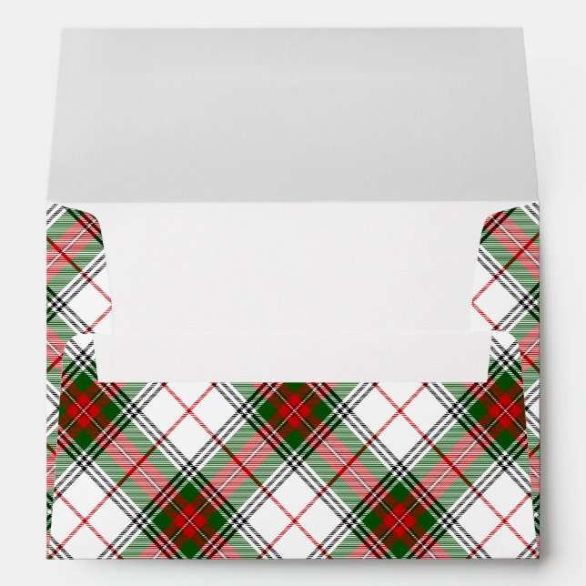 Stuart / Stewart tartan white red green plaid Envelopes (Back (Bottom))