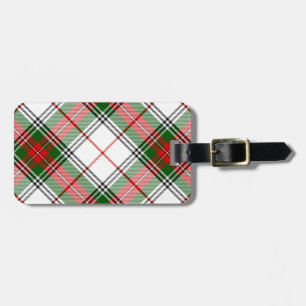 Stuart / Stewart tartan white red green plaid Luggage Tag