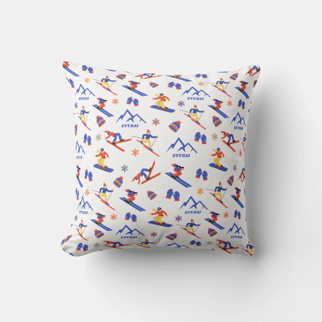 Stubai Alps Austria Ski Snowboard Pattern Cushion (Front)