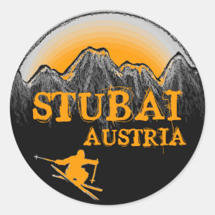 Stubai Austria orange ski stickers