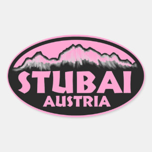 Stubai Austria pink oval stickers
