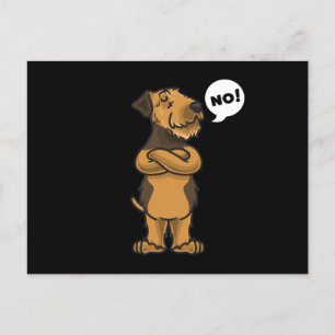 Stubborn Airedale Terrier Dog Postcard