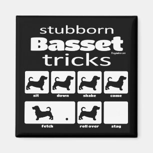 Stubborn Basset Tricks Magnet