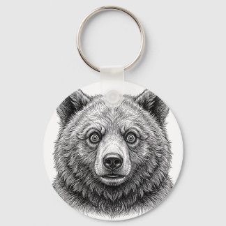 Stubborn Bear Cub Keychain Art