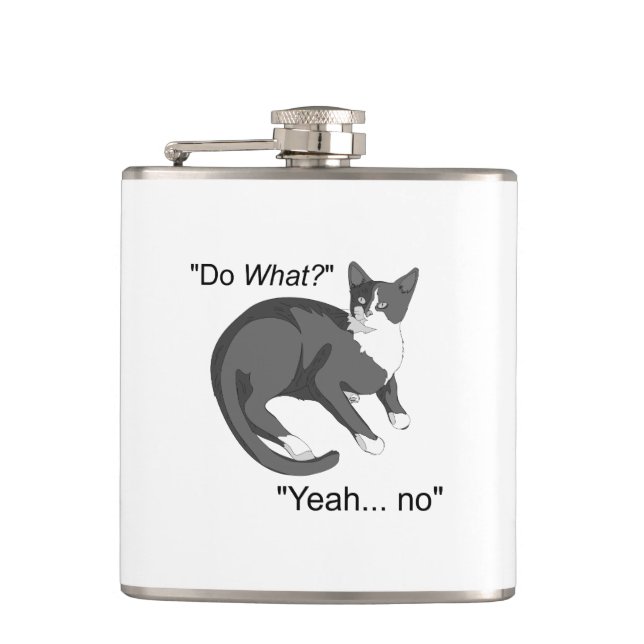 Stubborn Cat Hip Flask (Front)