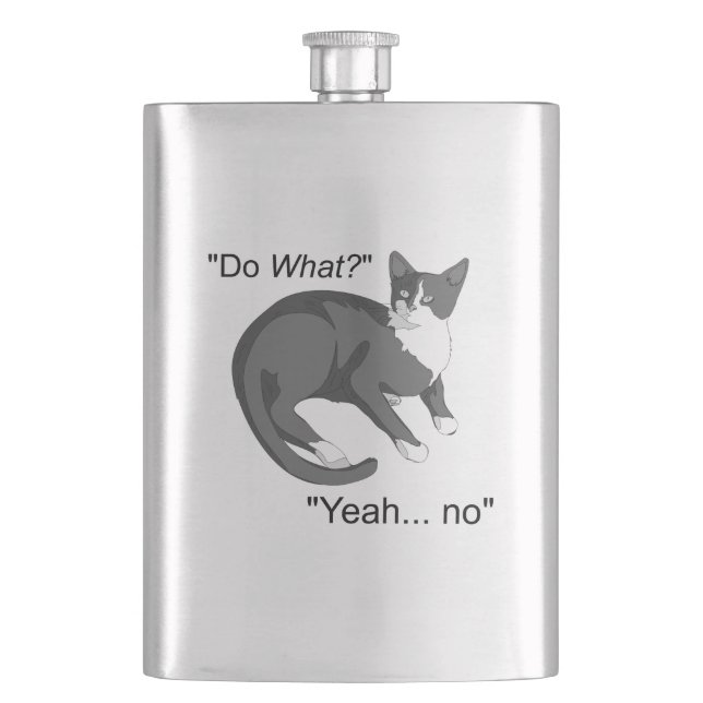 Stubborn Cat Hip Flask (Front)