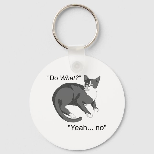 Stubborn Cat Key Ring (Front)
