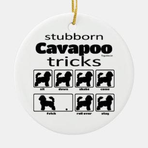 Stubborn Cavapoo Tricks Ceramic Tree Decoration