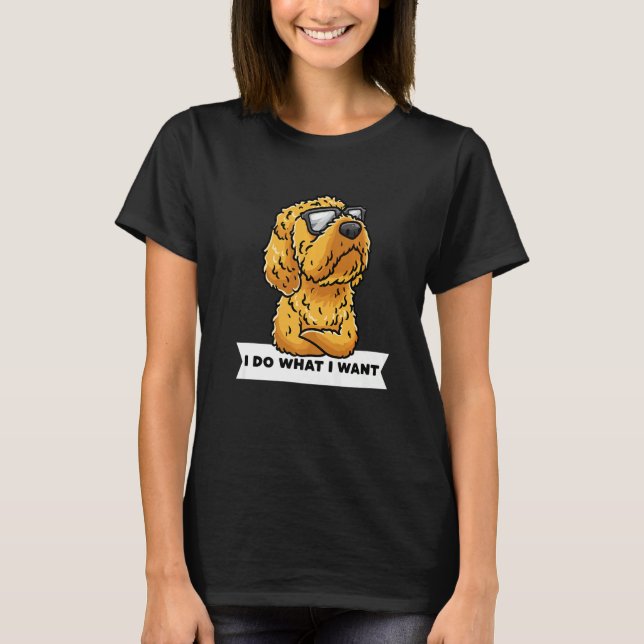 Stubborn Cockapoo Dog Spoodle With Sunglasses  T-Shirt (Front)