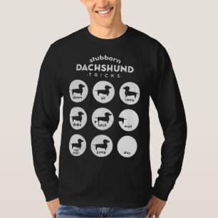 Stubborn Dachshund Tricks Chart T-Shirt